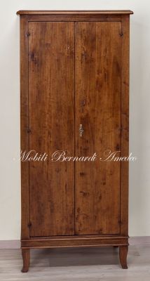 Shoe rack pantry cabinet in solid walnut wood with 2 doors, height 160 cm